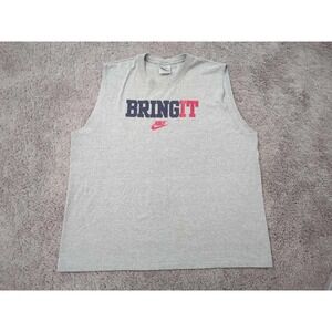 Vintage Nike Tank Top Mens XXL Sleeveless Bring It Gray Y2K Workout‎